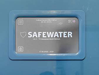 Ansicht des Bildschirms der Safewateranlage